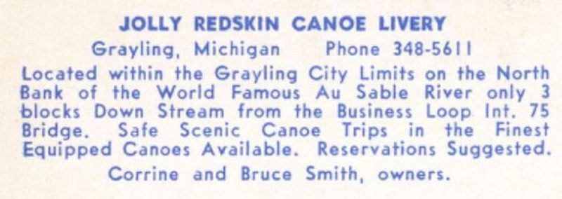 Jolly Redskin Canoe Livery - Vintage Postcard (newer photo)